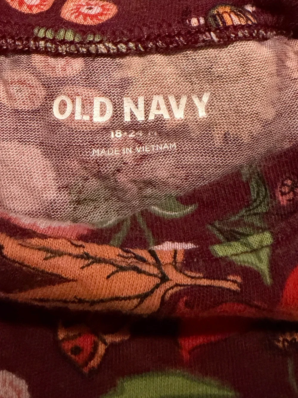 GAP Girls' Burgundy Floral Long-Sleeve Tee
